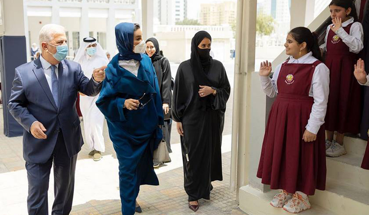 Sheikha Moza visits first and second Assalam Schools